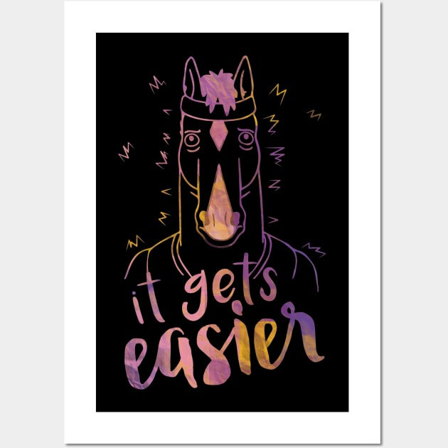 It Gets Easier Outline Color Wall Art by InsomniackDesigns